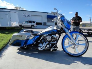 MC Baggers レイクヘッドライトベゼル クローム/ブラック フレーム