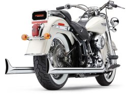 画像1: CHROME DUAL EXHAUST SYSTEM 12-2017 ソフテイル用 フィッシュテール