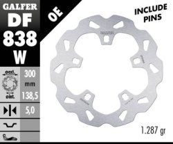 画像1: Galfer USA 300mm /11.8インチ Wave ローター 2014年以降ツーリングスポークマウント