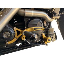 画像1: Performance Machine M8ツーリングモデル用 ミッドコントロールキット ブラック/ゴールド