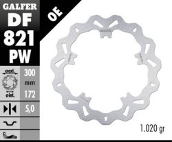 画像1: Galfer USA 300mm Wave ローター 06-17ダイナスポークマウント（純正キャストホイール）