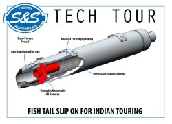 画像8: S&S ブロードヘッドスリップオンマフラー フィッシュテールエンド クローム
