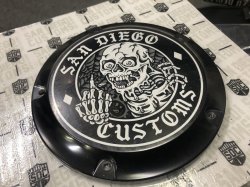 画像1: SAN DIEGO CUSTOMS  SKIPPER ダービーカバー M8ソフテイル用　ブラック