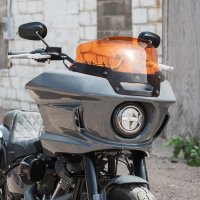 特価:クロックワークス フレアシールド 6インチ ローライダーST用 オレンジ/グリーン／ソフテイルブロンズ