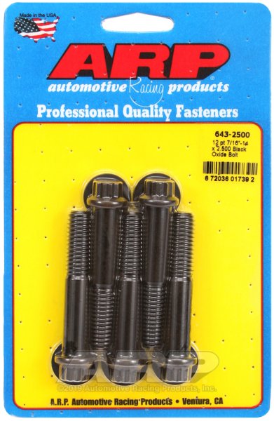 画像1: ARP Black Oxide ボルト 7/16˝-14 2.500˝ 5本セット(7/16ソケット） (1)