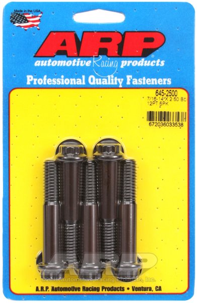 画像1: ARP Black Oxide ボルト 7/16˝-14 2.500˝ 5本セット(1/2ソケット） (1)