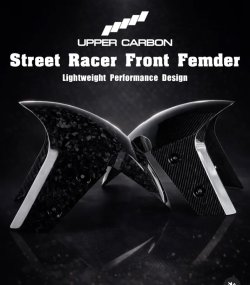 画像1: Upper carbon プラチナムシリーズ ストリートレーサー フロントフェンダー