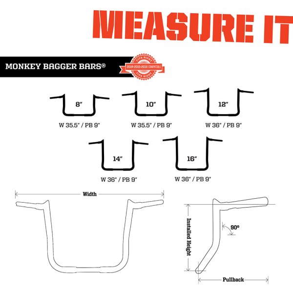 画像3: モンキーバガーバー 16インチ クローム/ブラック 97年以降のバットウイングツーリングモデル用 (3)