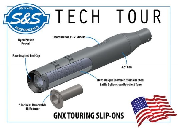 画像4: GRAND NATIONAL 4.5インチ スリップオンマフラー M8ツーリング用 (4)