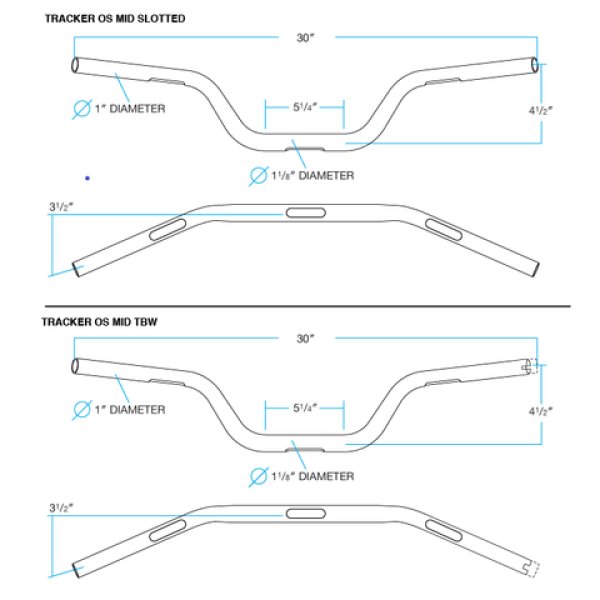 画像4: Biltwell 1-1/8インチ トラッカーハンドル O/S ミッド (4)