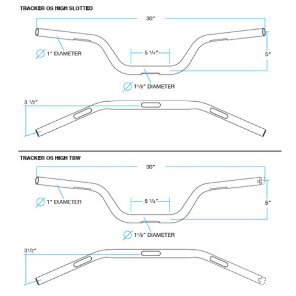 画像7: Biltwell 1-1/8インチ トラッカーハンドル O/S ハイ (7)
