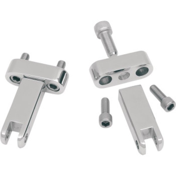 画像4: ロングパッセンジャーペグマウント ツーリングモデル用 ブラック/クローム (4)