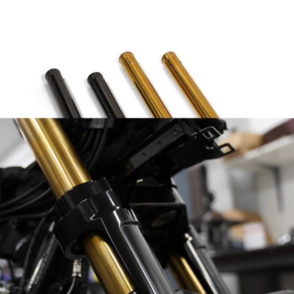 画像2: NESS 49mmブラックフォークチューブ M8ツーリングモデル用 (2)