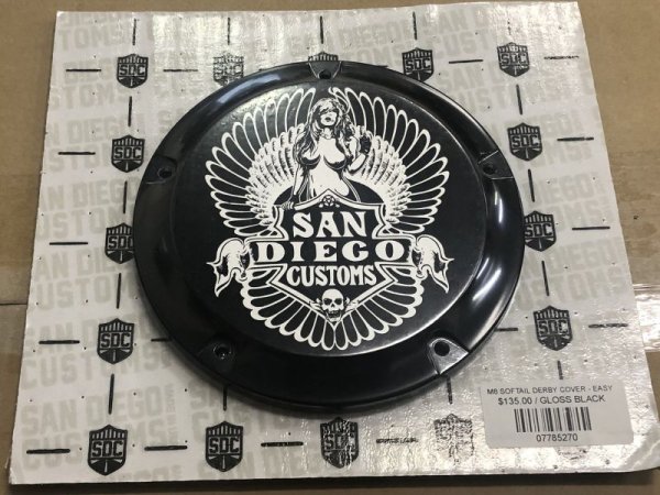 画像2: SAN DIEGO CUSTOMS  EASY ダービーカバー M8ソフテイル用 グロスブラック (2)