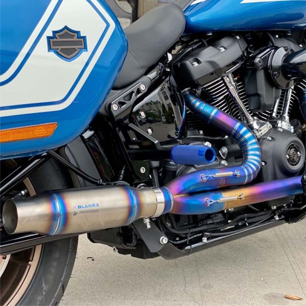 画像3: チタニウム 2-1 マフラー M8 ソフテイル用 (3)