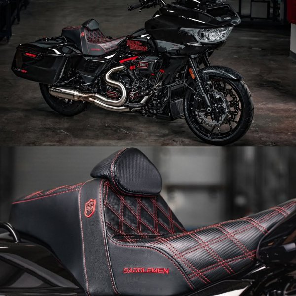 画像2: SDC プロシリーズグリッパーシート バックレスト 2023CVO/2024年以降用 カラーステッチ各色 (2)