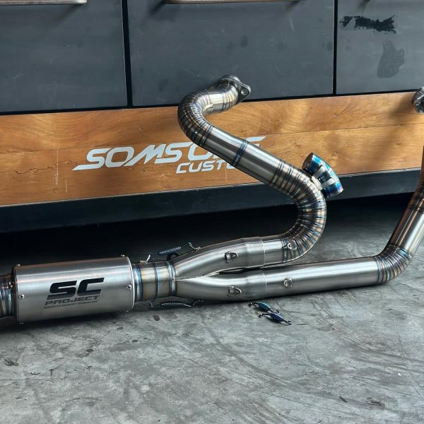 画像2: Somsong Custom SC PROJECT フルチタン 2-1 マフラー (2)